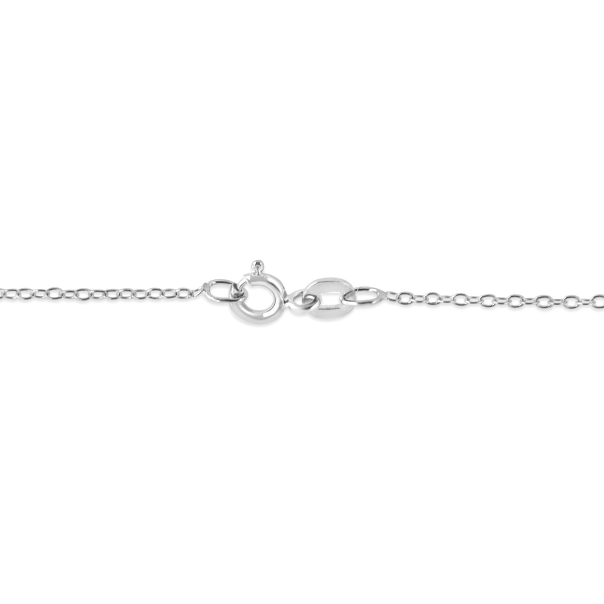 14K White Gold 1/5 Cttw Oval Shape Solitaire Diamond East West 18&quot; Pendant Necklace (G-H Color, VS2-SI1Clarity) - LinkagejewelrydesignLinkagejewelrydesign