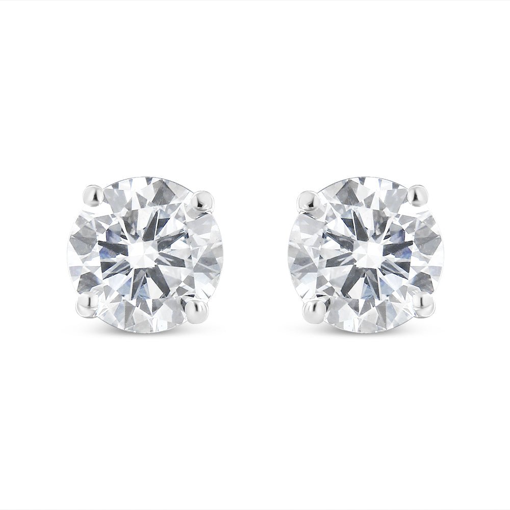 14k White Gold 1ct. TDW Solitaire Diamond Stud Earrings (I-J,I2) - LinkagejewelrydesignLinkagejewelrydesign