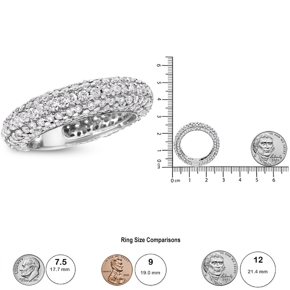 14K White Gold 2 1/2 Cttw Round-Cut Diamond Cluster Band Ring (H-I Color, SI1-SI2 Clarity) - Size 7.5 - LinkagejewelrydesignLinkagejewelrydesign