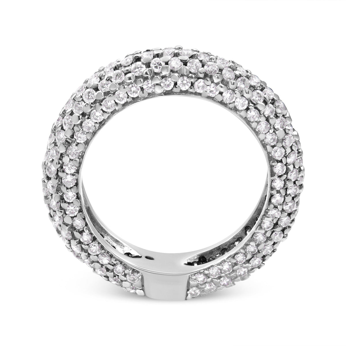 14K White Gold 2 1/2 Cttw Round-Cut Diamond Cluster Band Ring (H-I Color, SI1-SI2 Clarity) - Size 7.5 - LinkagejewelrydesignLinkagejewelrydesign