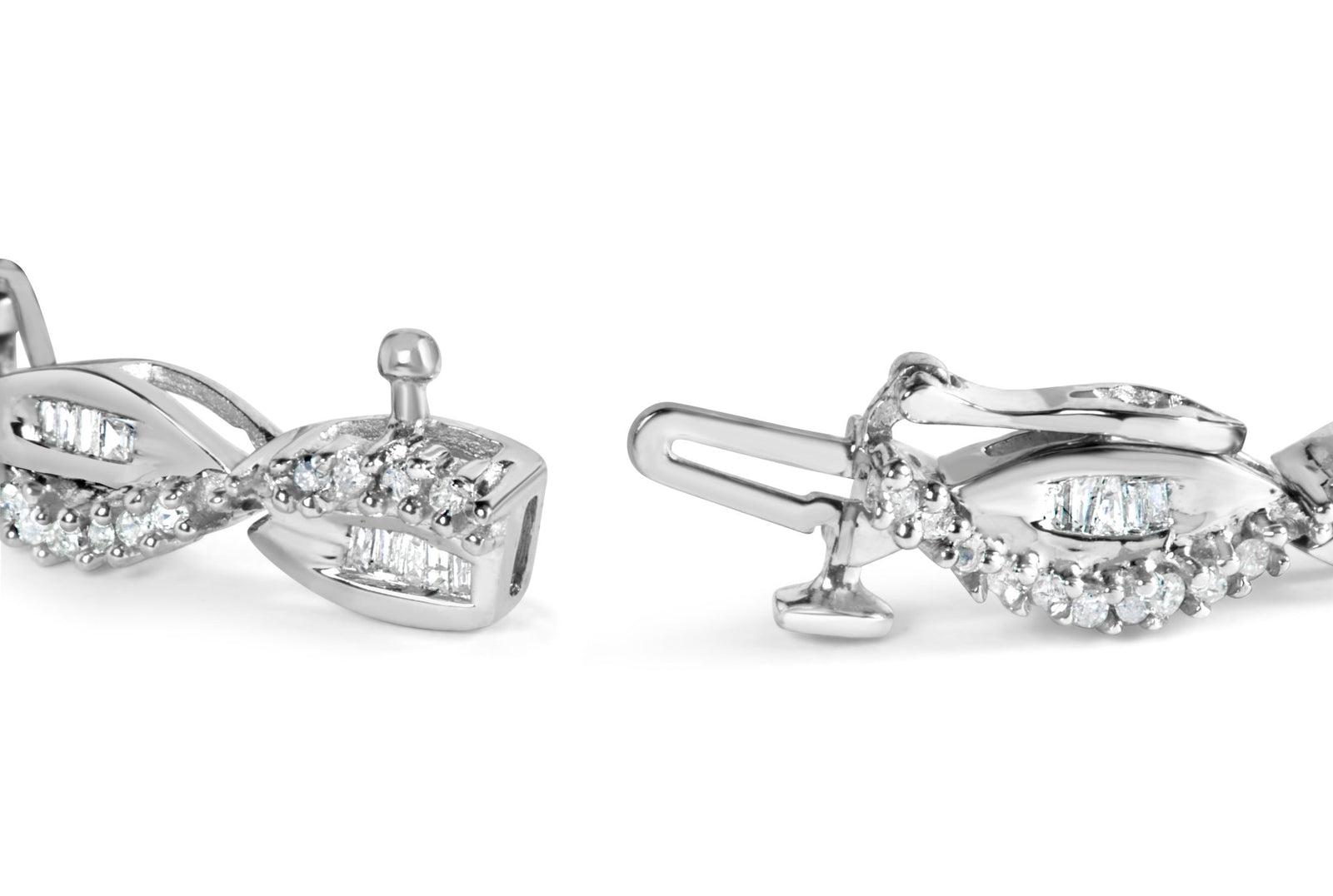 14K White Gold 2.00 Cttw Diamond Swirl and Pear Shape Link Bracelet (I-J Color, I2-I3 Clarity) - 7" - LinkagejewelrydesignLinkagejewelrydesign