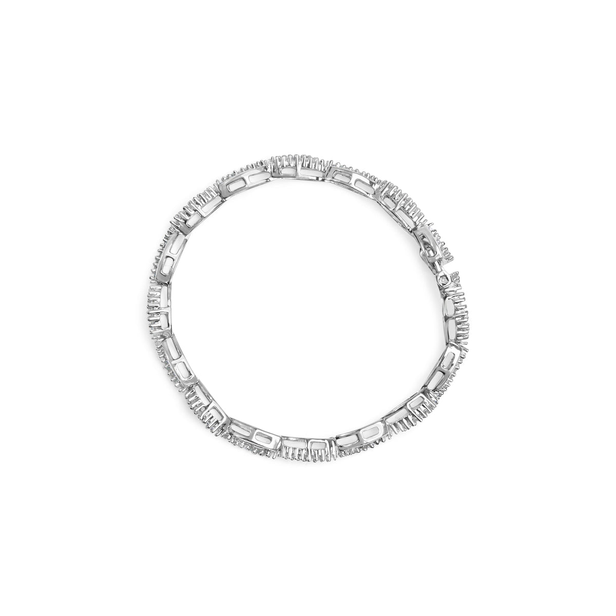 14K White Gold 2.00 Cttw Diamond Swirl and Pear Shape Link Bracelet (I-J Color, I2-I3 Clarity) - 7&quot; - LinkagejewelrydesignLinkagejewelrydesign