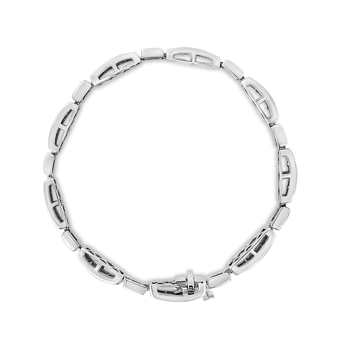 14K White Gold 2.00 Cttw Invisble-Set Princess Diamond Link Bracelet (I1-I2 Clarity, I-J Color) - 7.25&quot; - LinkagejewelrydesignLinkagejewelrydesign