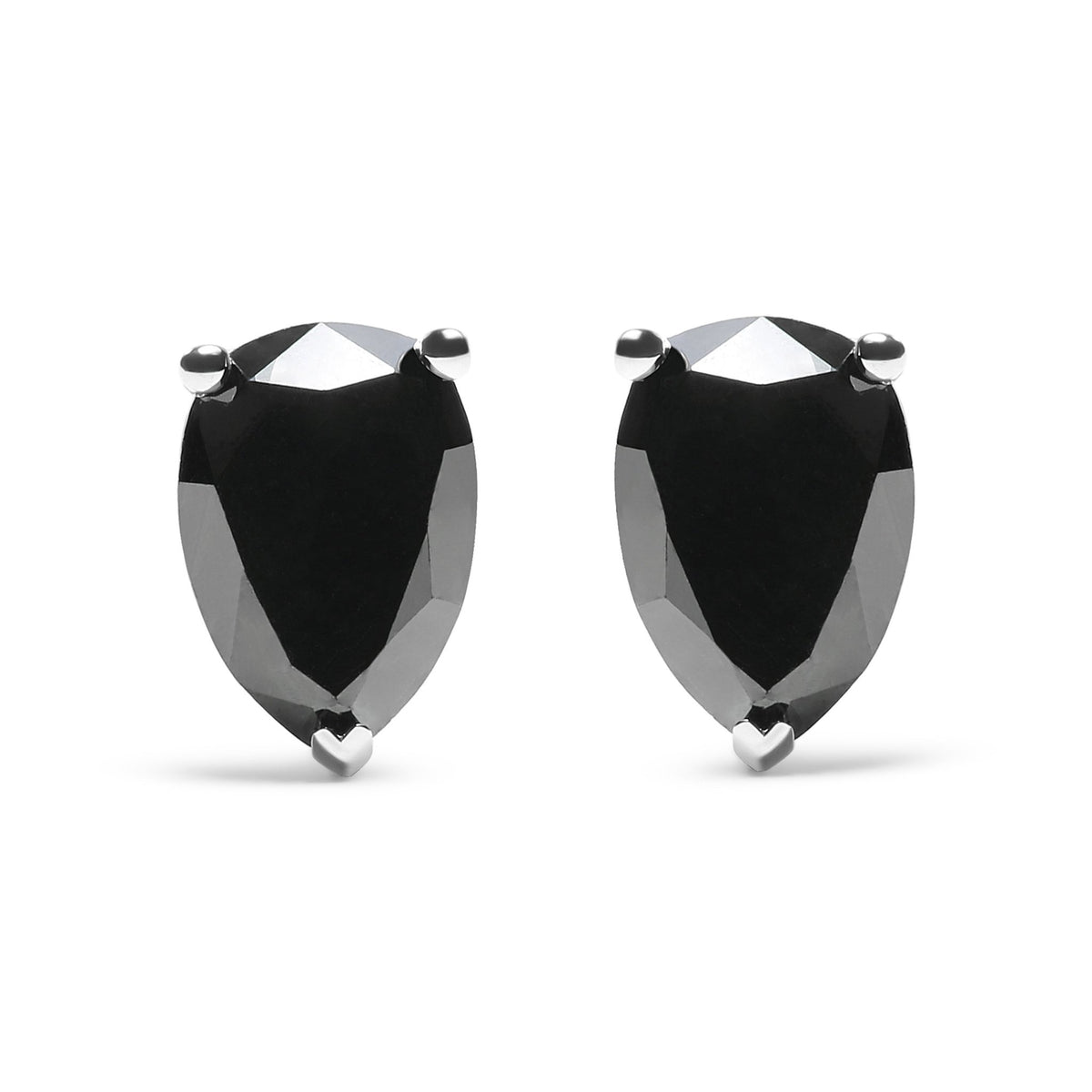 14K White Gold 2.00 Cttw Pear Cut Black Diamond Stud Earrings - LinkagejewelrydesignLinkagejewelrydesign