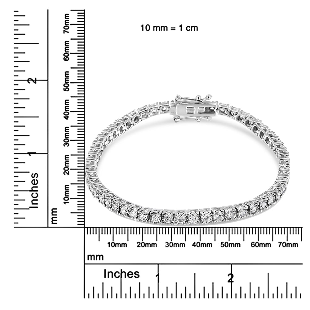 14K White Gold 3.0 Cttw Miracle Set Round-Cut Lab Grown Diamond Illusion 7&quot; Tennis Bracelet (F-G Color, VS2-SI1 Clarity) - LinkagejewelrydesignLinkagejewelrydesign