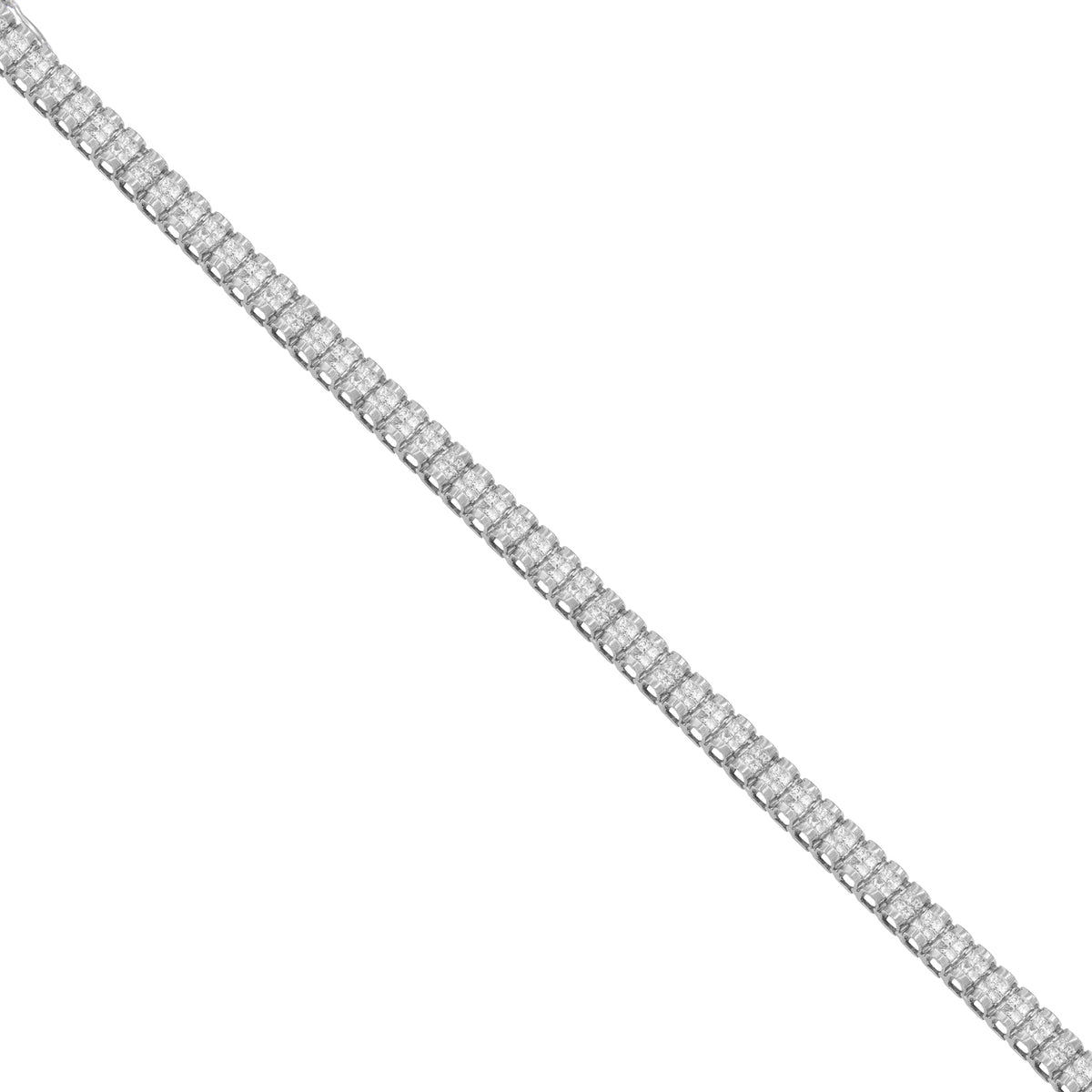 14K White Gold 3.0 Cttw Princess Cut Quad Invisible Set Tennis Bracelet (H-I Color, SI2-I1 Clarity) - 7” - LinkagejewelrydesignLinkagejewelrydesign