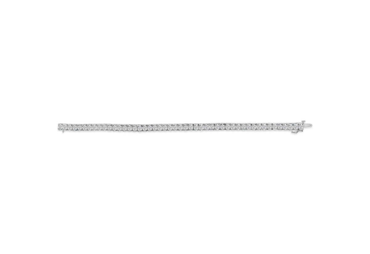 14K White Gold 3.00 Cttw Princess-Cut Diamond Link 7.5&quot; Bracelet (H-I Color, SI1-SI2 Clarity) - LinkagejewelrydesignLinkagejewelrydesign