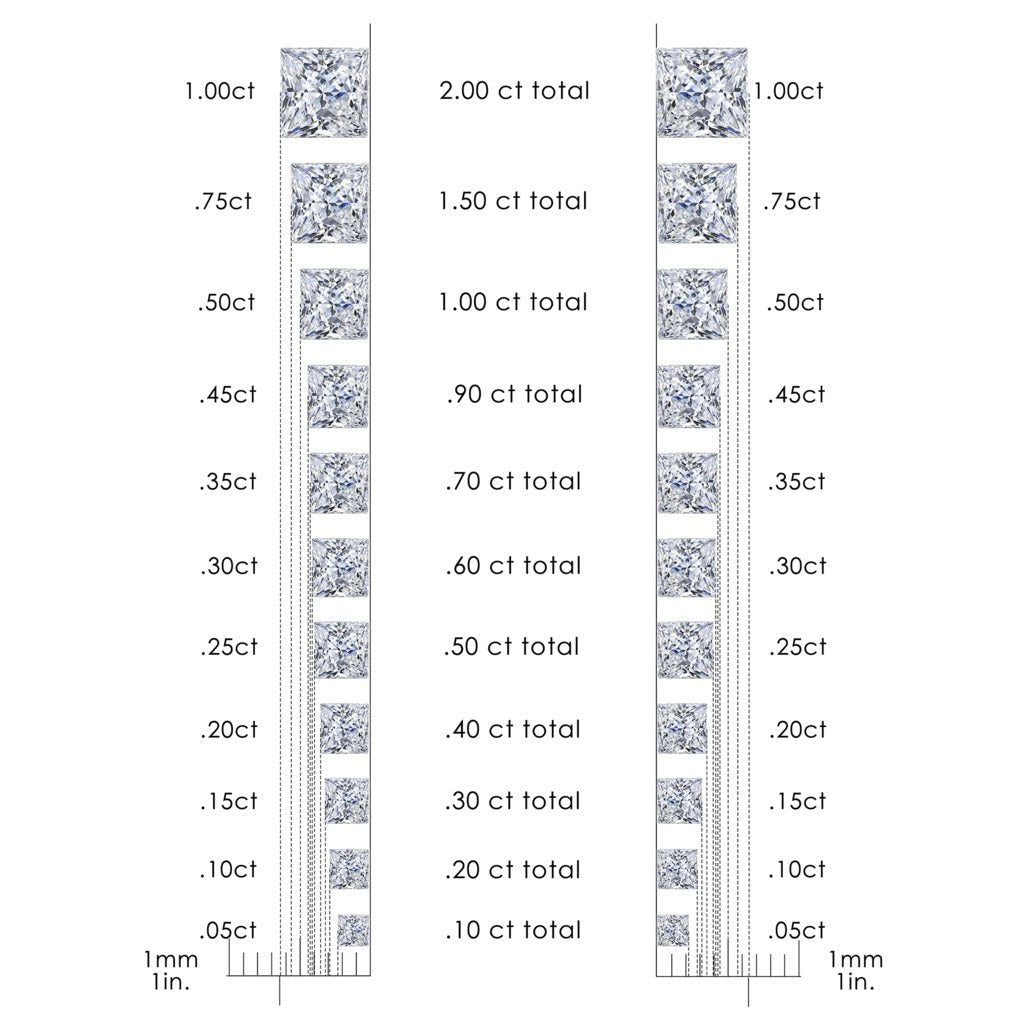 14K White Gold 3/4 Cttw Princess-Cut Square Near Colorless Diamond Classic 4-Prong Solitaire Stud Earrings (G-H Color, SI1-SI2 Clarity) - LinkagejewelrydesignLinkagejewelrydesign
