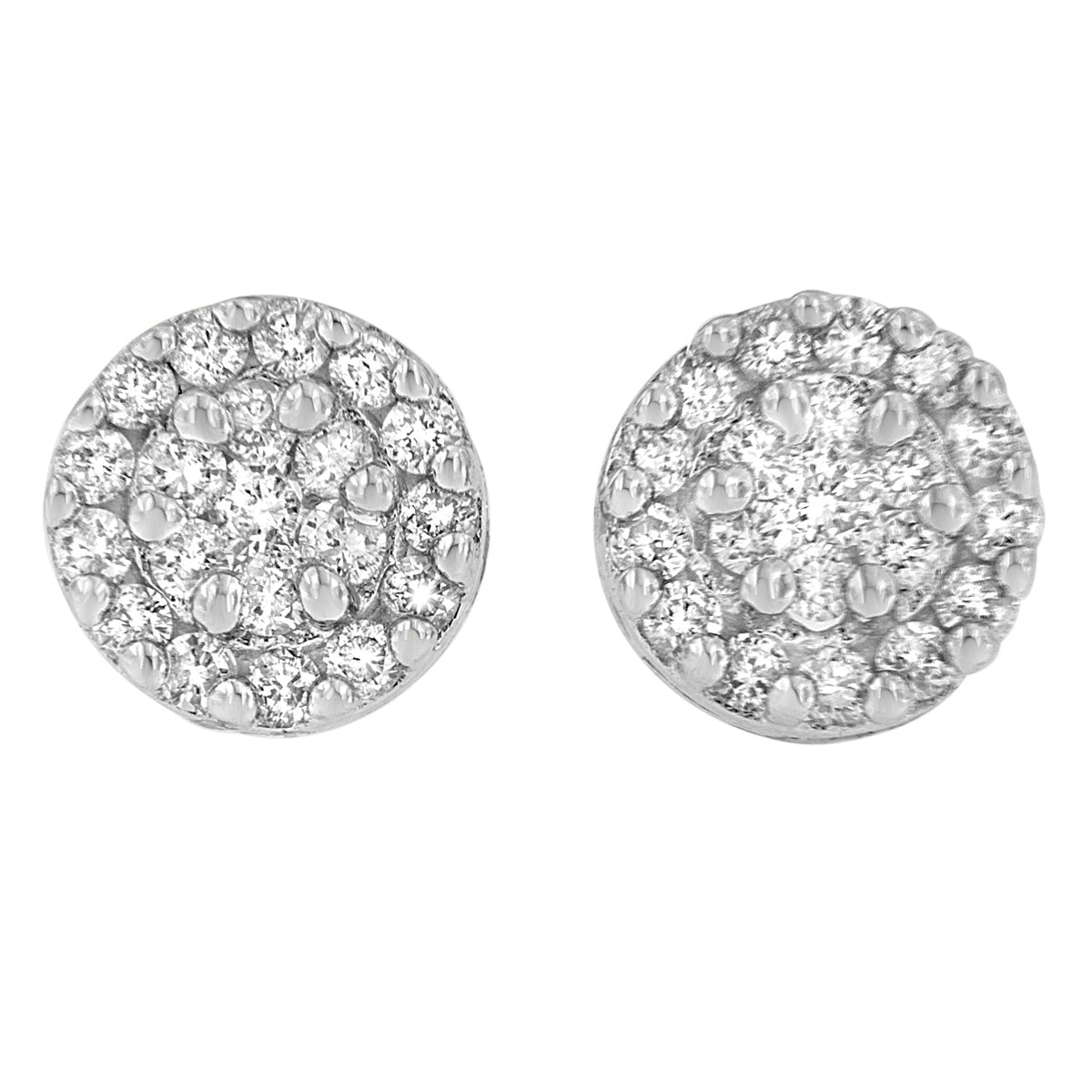 14K White Gold 3/4 cttw Round Cut Diamond Stud Earring (H-I, SI2-I1) - LinkagejewelrydesignLinkagejewelrydesign