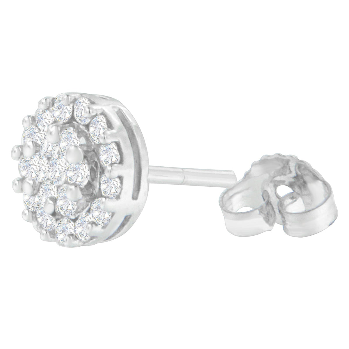 14K White Gold 3/4 cttw Round Cut Diamond Stud Earring (H-I, SI2-I1) - LinkagejewelrydesignLinkagejewelrydesign