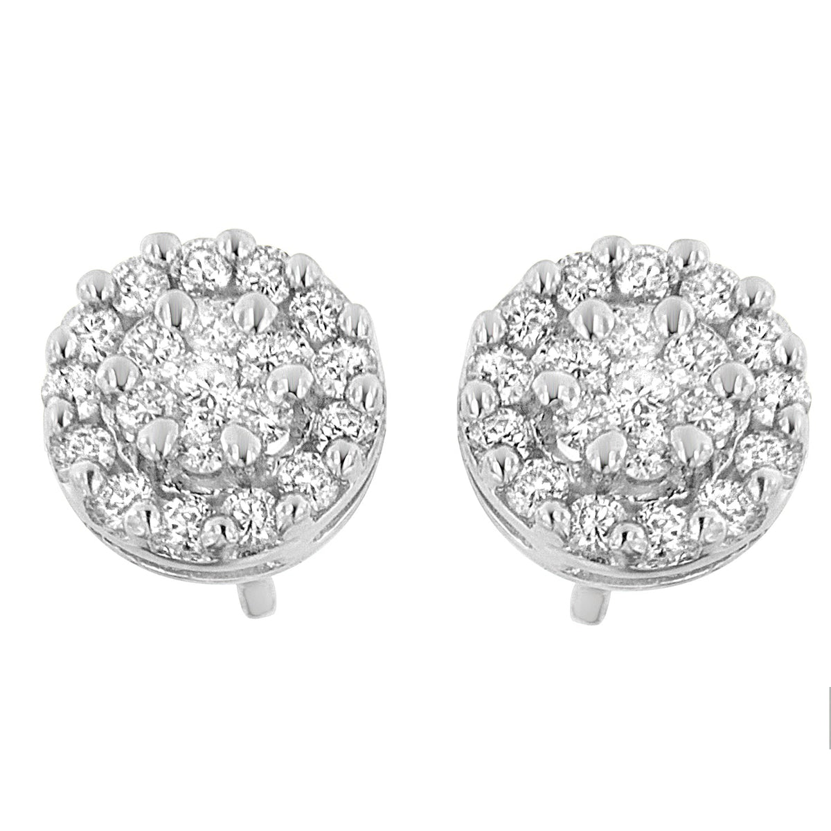 14K White Gold 3/4 cttw Round Cut Diamond Stud Earring (H-I, SI2-I1) - LinkagejewelrydesignLinkagejewelrydesign