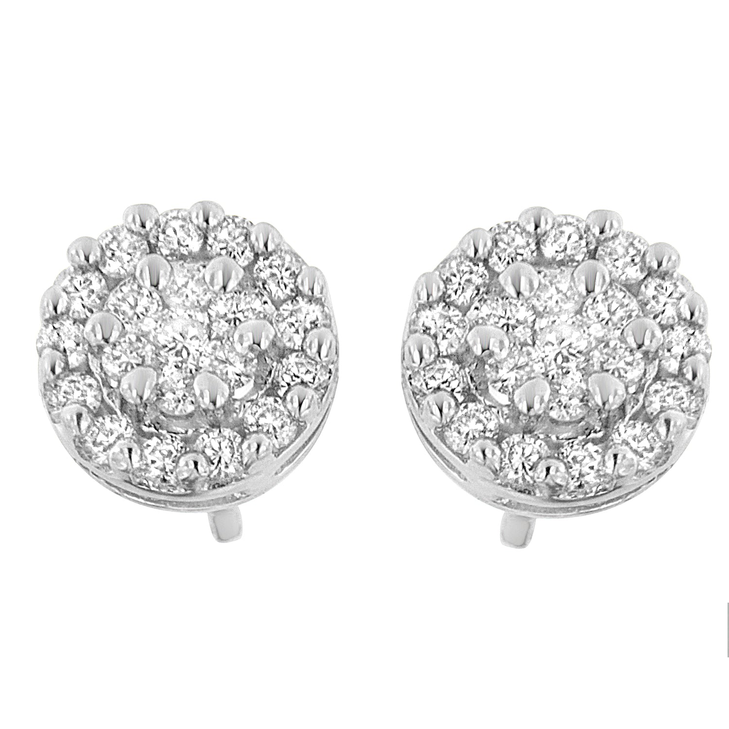 14K White Gold 3/4 cttw Round Cut Diamond Stud Earring (H-I, SI2-I1) - LinkagejewelrydesignLinkagejewelrydesign