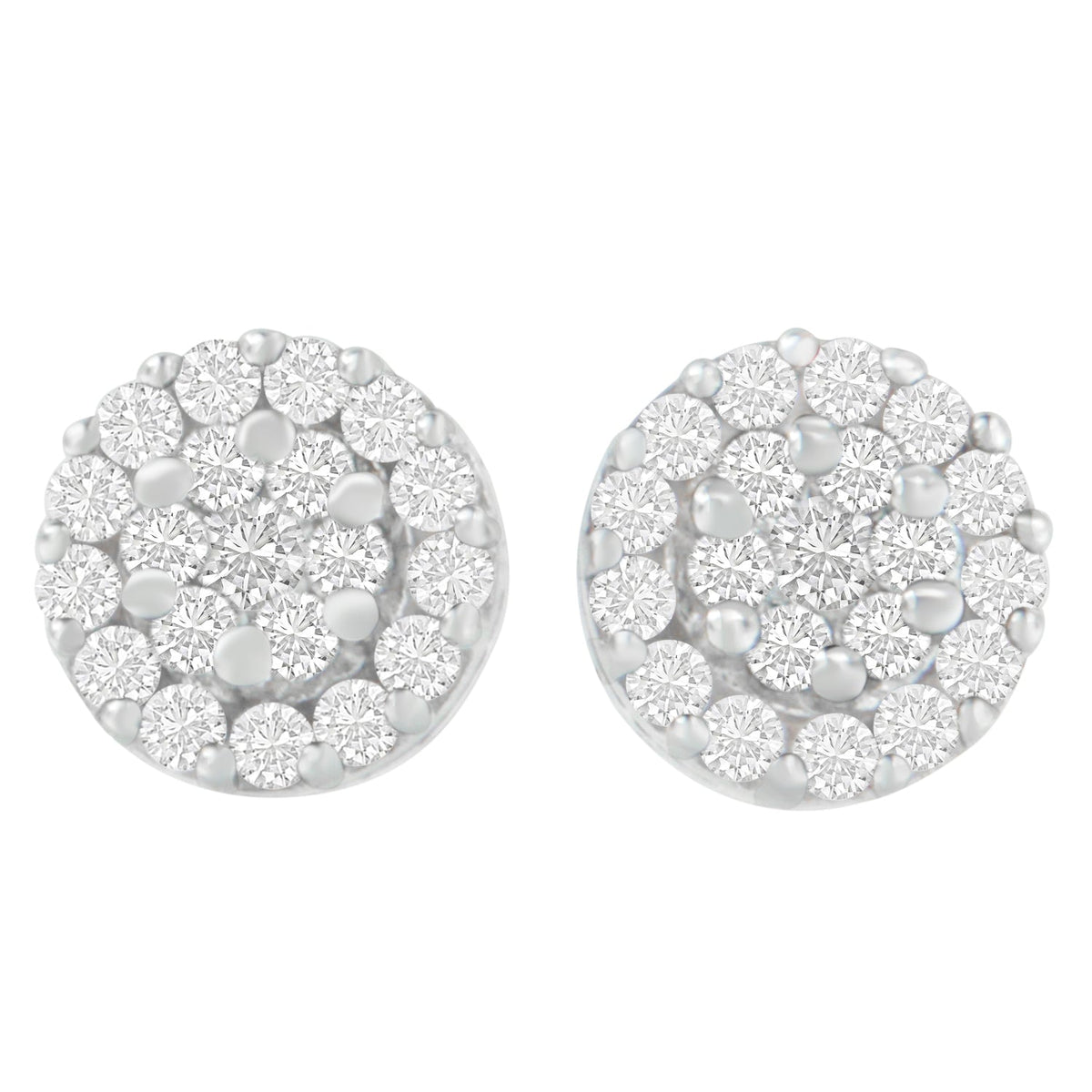 14K White Gold 3/4 cttw Round Cut Diamond Stud Earring (H-I, SI2-I1) - LinkagejewelrydesignLinkagejewelrydesign