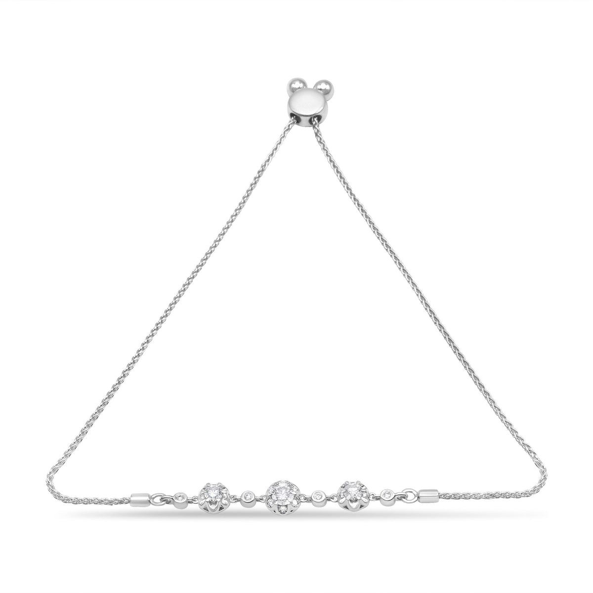 14K White Gold 3/4 Cttw Round Diamond Adjustable 7&quot; to 9.5&quot; Inch Bolo Link Bracelet (I-J Color, I1-I2 Clarity) - LinkagejewelrydesignLinkagejewelrydesign