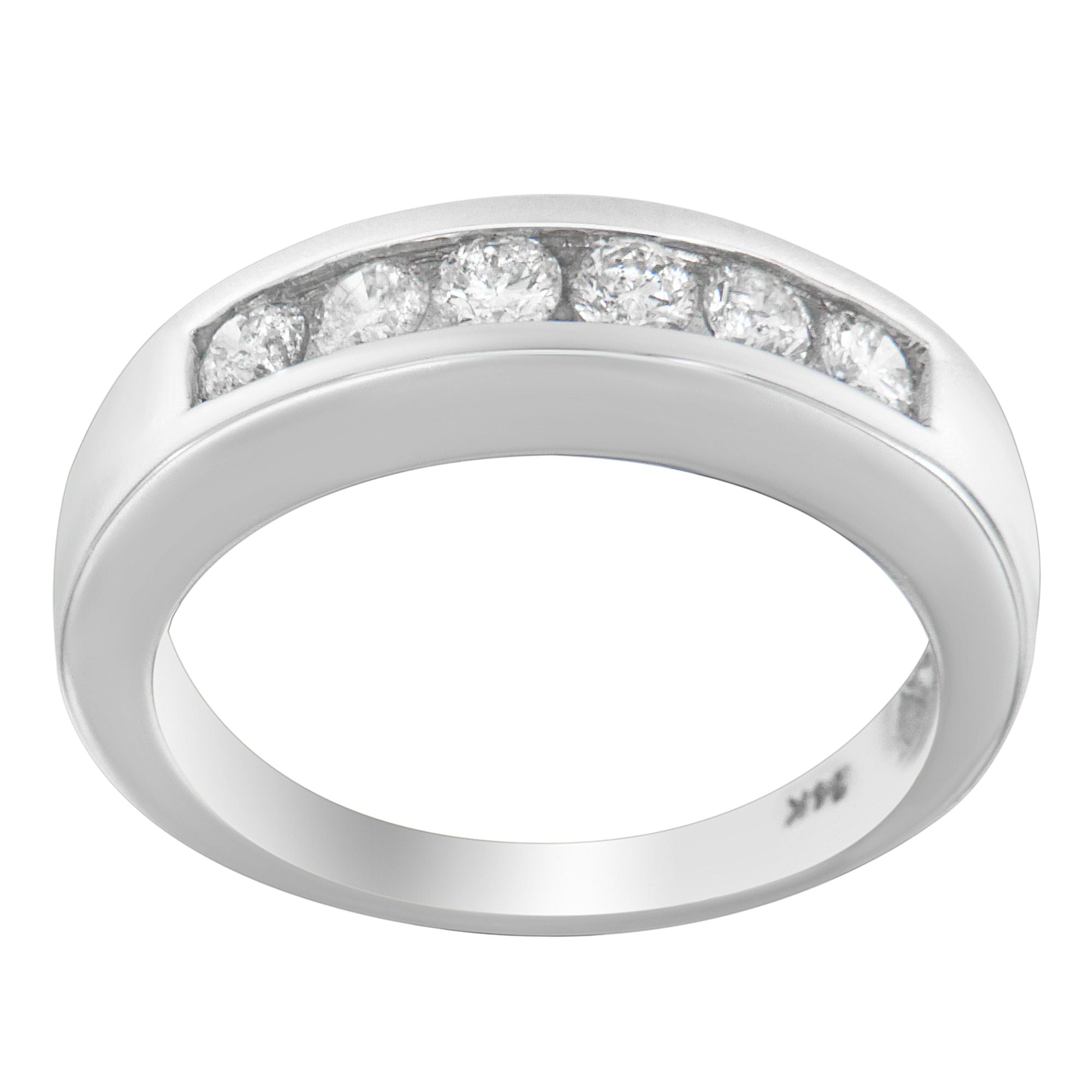 14K White Gold 3/4ct. TDW Diamond Channel Band Ring (H-I, I1-I2) - LinkagejewelrydesignLinkagejewelrydesign
