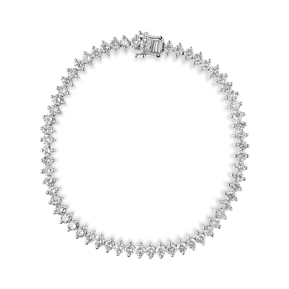 14K White Gold 5 1/2 Cttw Round Diamond 2-Prong Tennis Bracelet (H-I Color, SI2-I1 Clarity) - 7" - LinkagejewelrydesignLinkagejewelrydesign