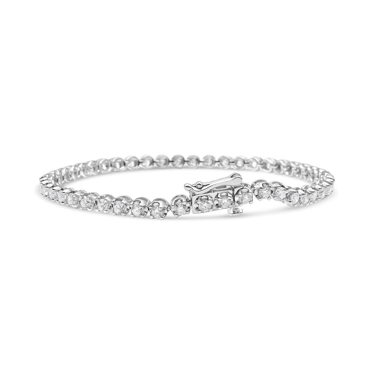 14K White Gold 5.0 Cttw Diamond&quot; Classic Tennis Bracelet for Women (H-I Color, SI1-SI2 Clarity) - 7&quot; Inches - LinkagejewelrydesignLinkagejewelrydesign