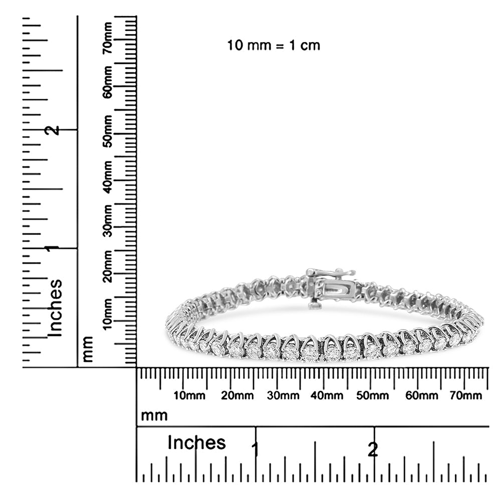 14K White Gold 5.0 Cttw Diamond&quot; Classic Tennis Bracelet for Women (H-I Color, SI1-SI2 Clarity) - 7&quot; Inches - LinkagejewelrydesignLinkagejewelrydesign