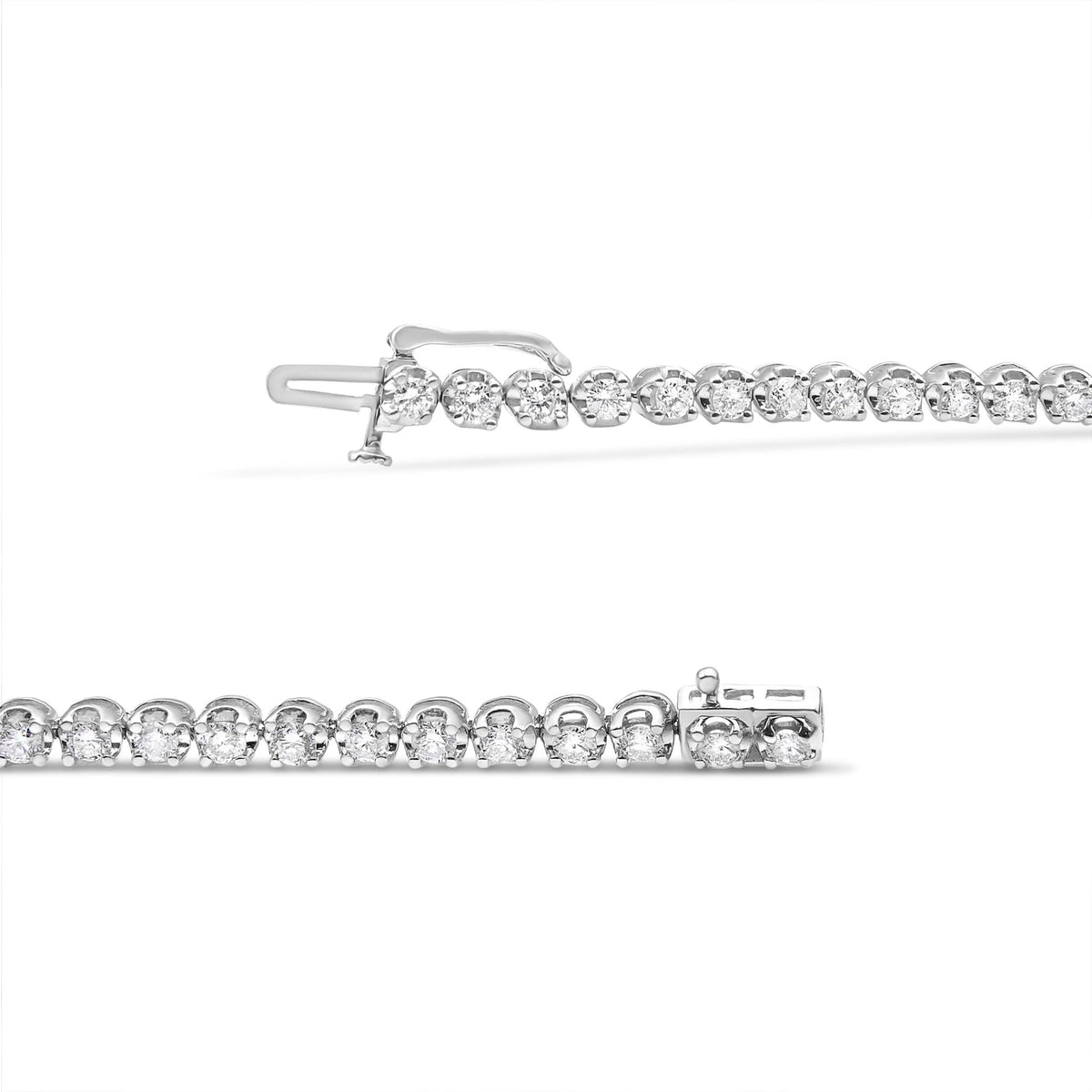 14K White Gold 5.0 Cttw Diamond&quot; Classic Tennis Bracelet for Women (H-I Color, SI1-SI2 Clarity) - 7&quot; Inches - LinkagejewelrydesignLinkagejewelrydesign
