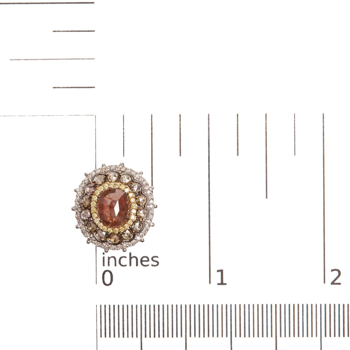 14K White Gold 6 1/2 Cttw Rose Cut Fancy Colored Diamond Triple Halo Stud Earring (Fancy Color, I2-I3 Clarity) - LinkagejewelrydesignLinkagejewelrydesign