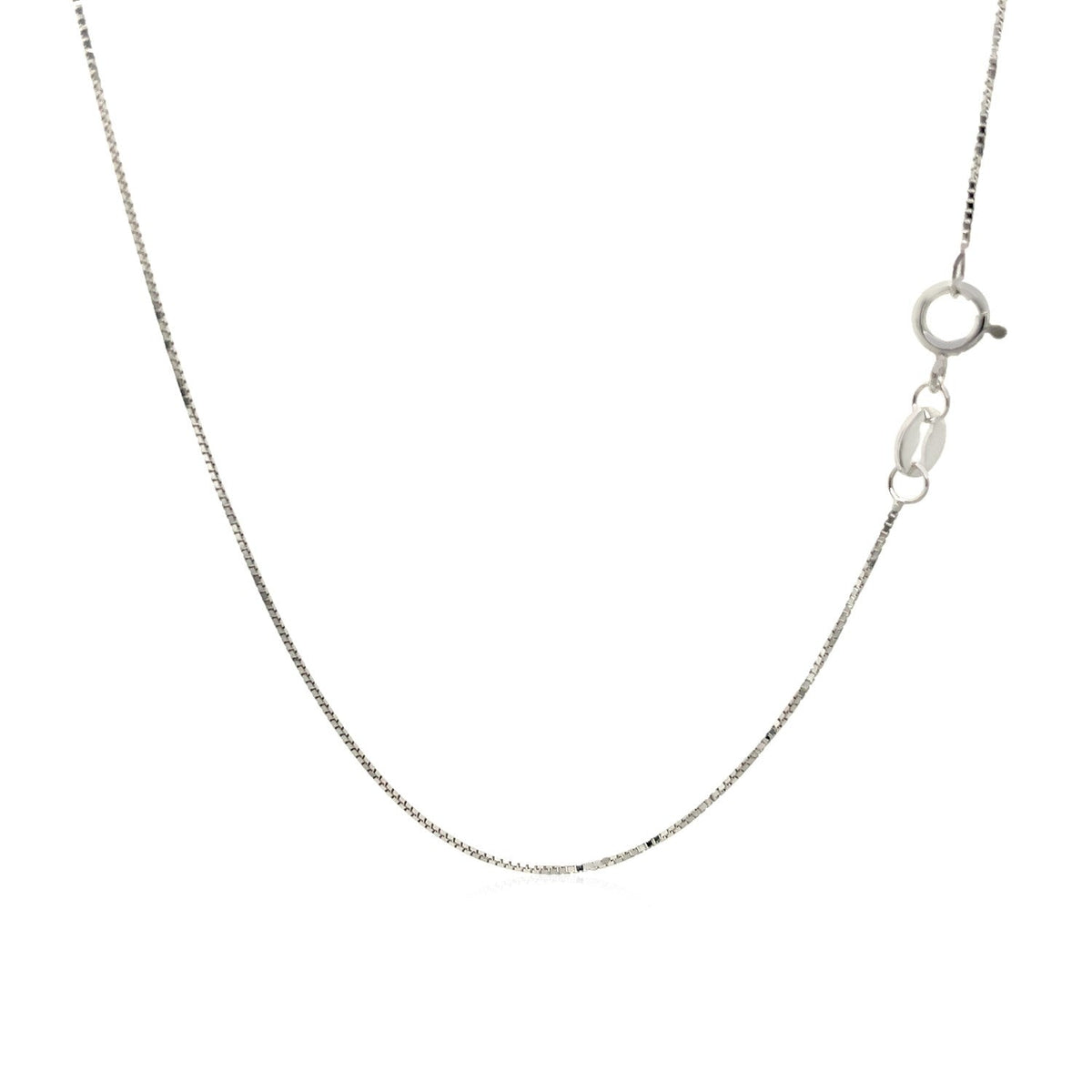 14k White Gold Adjustable Box Chain 0.6mm - LinkagejewelrydesignLinkagejewelrydesign
