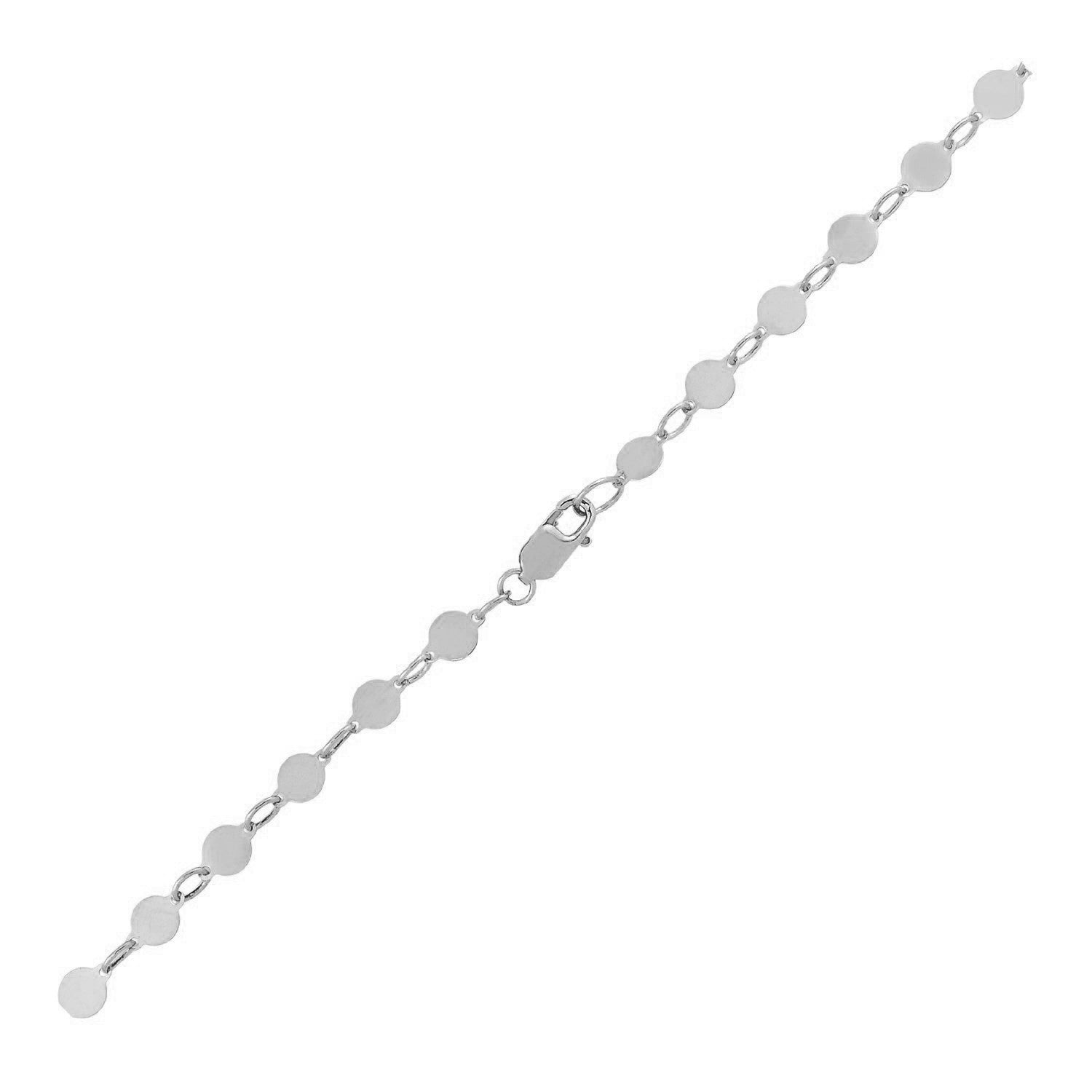 14k White Gold Bracelet with Polished Circles - LinkagejewelrydesignLinkagejewelrydesign