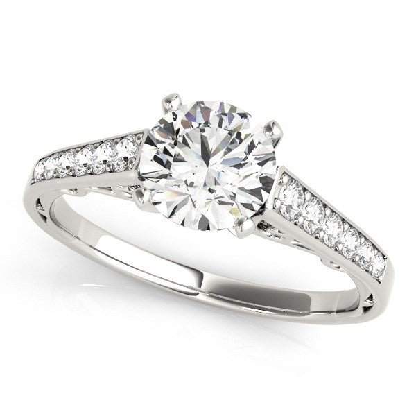 14k White Gold Cathedral Design Diamond Engagement Ring (1 1/4 cttw) - LinkagejewelrydesignLinkagejewelrydesign