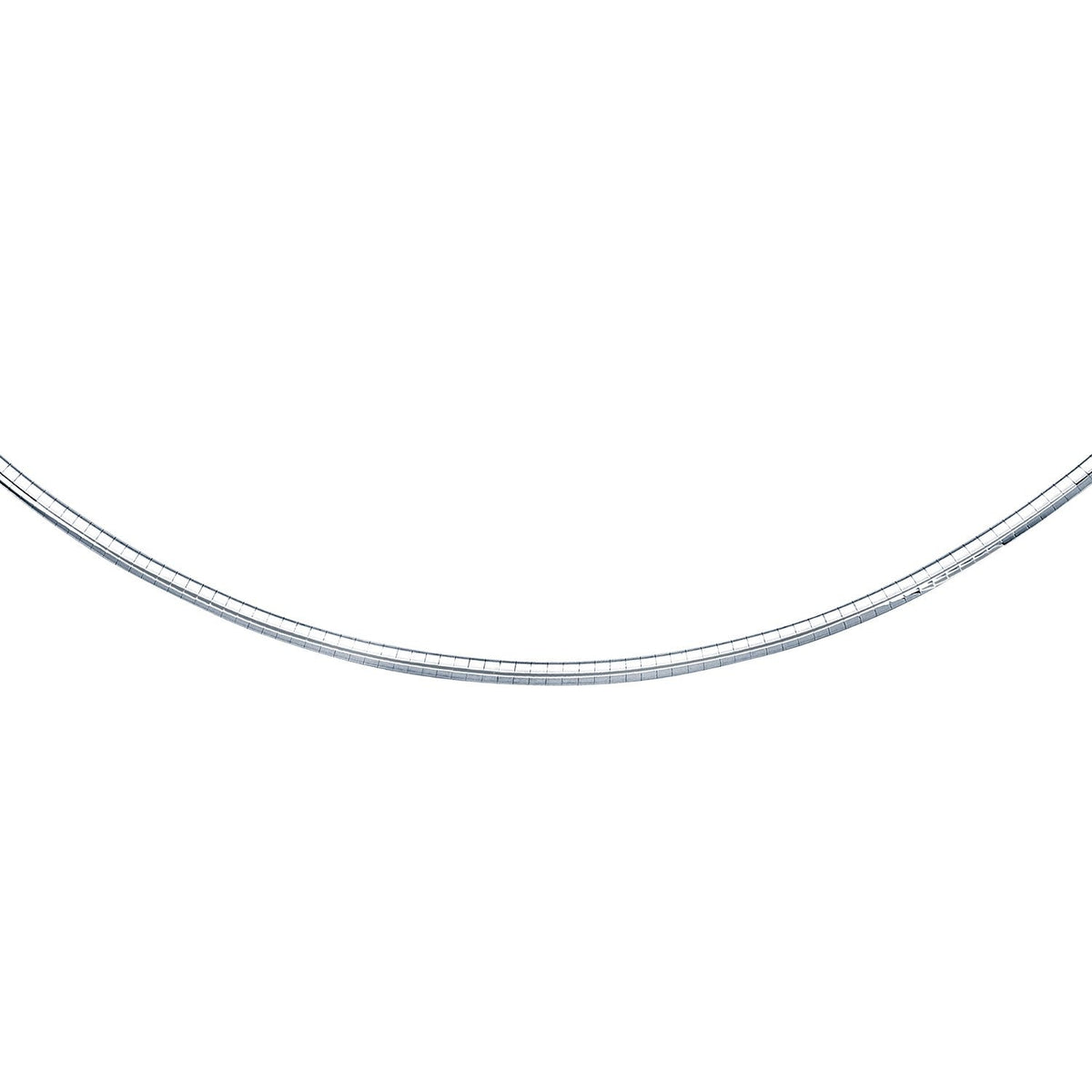 14k White Gold Chain in a Classic Omega (3 mm) - LinkagejewelrydesignLinkagejewelrydesign