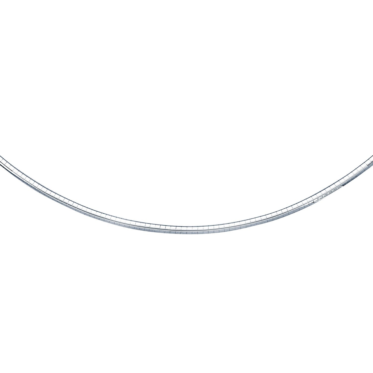 14k White Gold Chain in a Classic Omega (3 mm) - LinkagejewelrydesignLinkagejewelrydesign