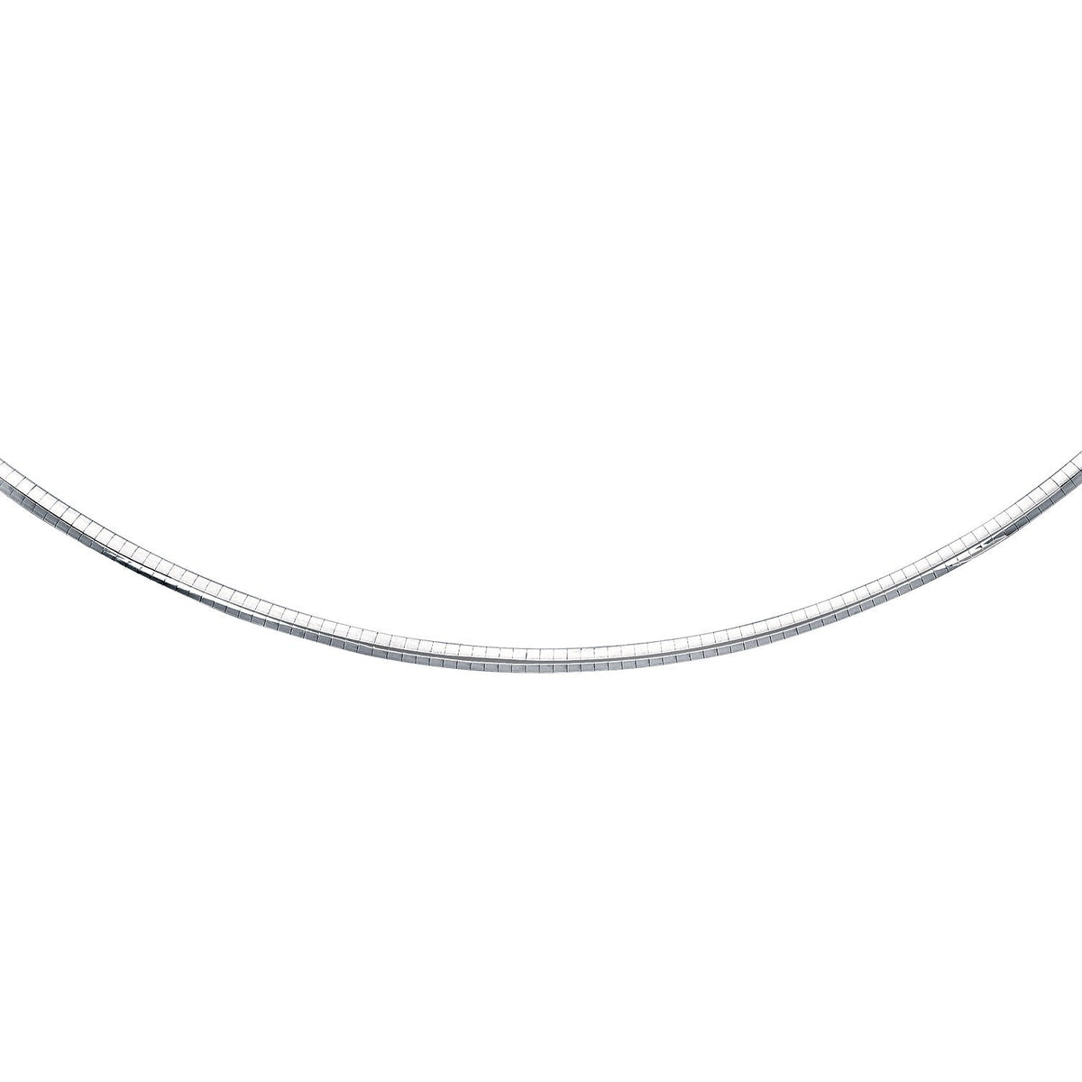 14k White Gold Chain in a Classic Omega Design (4 mm) - LinkagejewelrydesignLinkagejewelrydesign