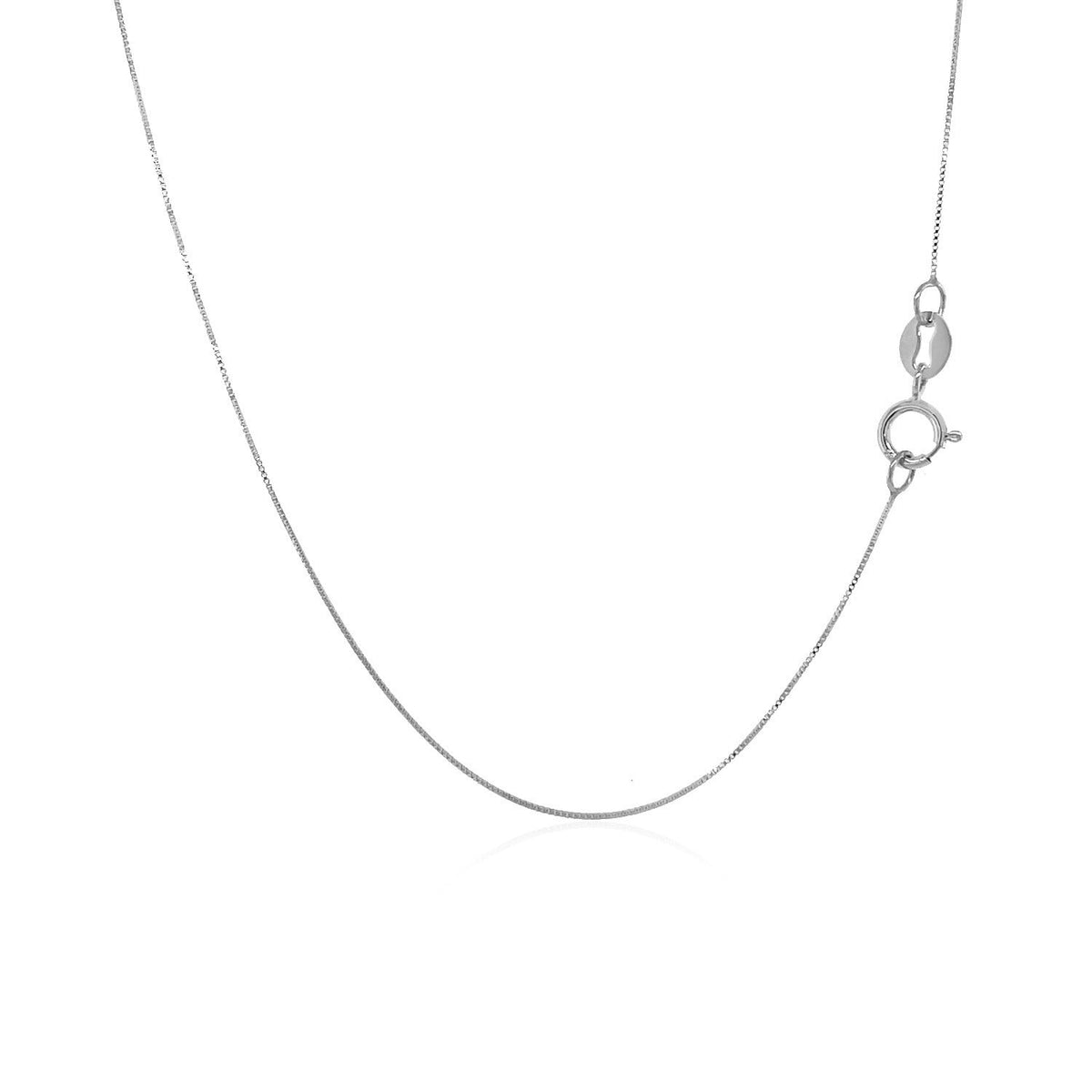 14k White Gold Classic Box Chain 0.4mm - LinkagejewelrydesignLinkagejewelrydesign