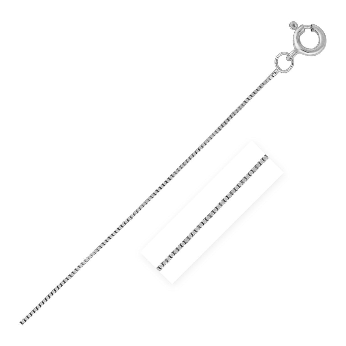 14k White Gold Classic Box Chain 0.4mm - LinkagejewelrydesignLinkagejewelrydesign