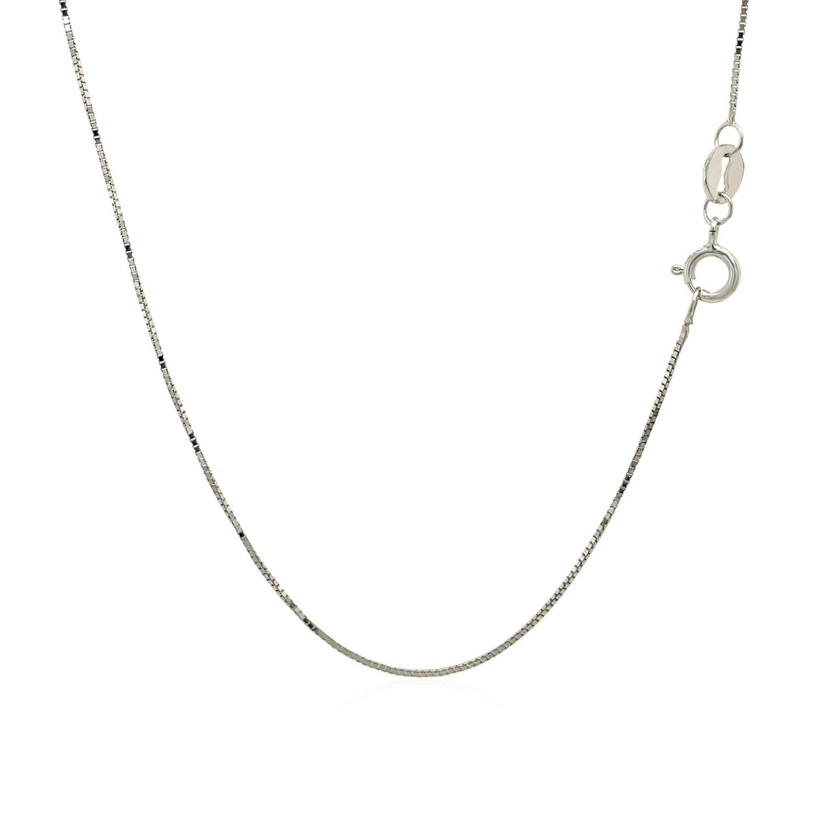 14k White Gold Classic Box Chain 0.6mm - LinkagejewelrydesignLinkagejewelrydesign