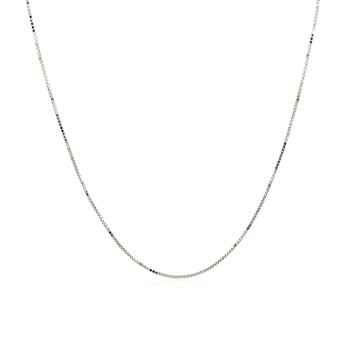 14k White Gold Classic Box Chain 0.6mm - LinkagejewelrydesignLinkagejewelrydesign