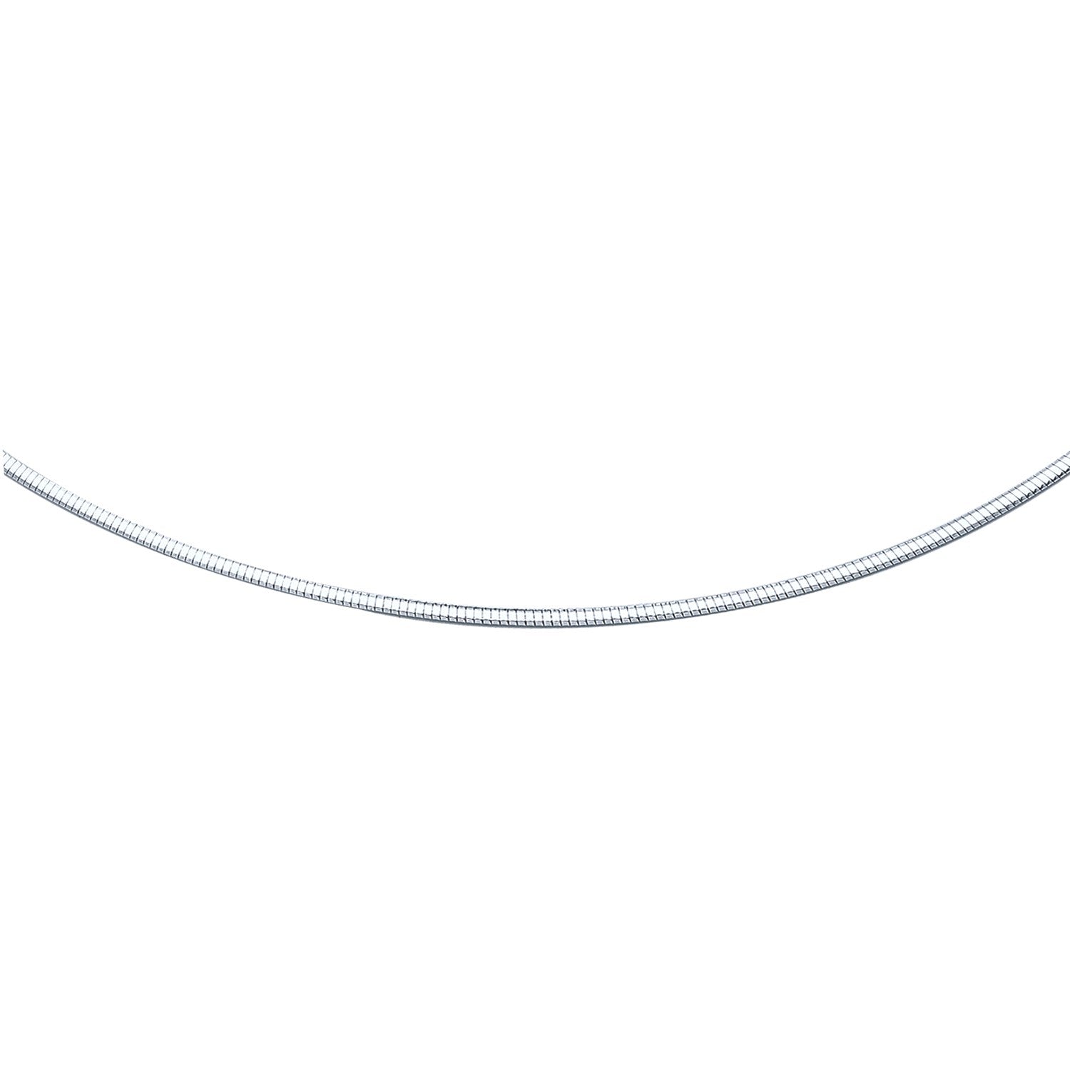 14k White Gold Classic Omega Style Chain (2 mm) - LinkagejewelrydesignLinkagejewelrydesign
