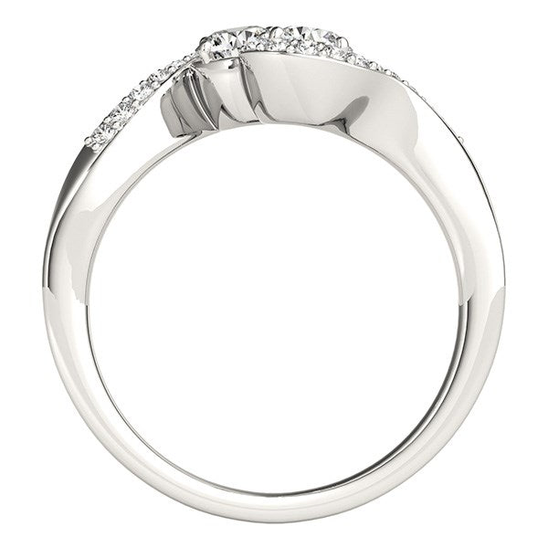 14k White Gold Curved Band Style Two Diamond Ring (5/8 cttw) - LinkagejewelrydesignLinkagejewelrydesign