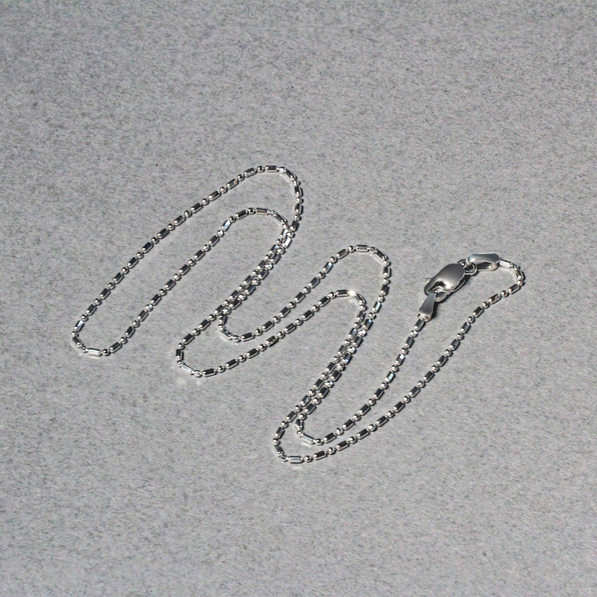 14k White Gold Diamond - Cut Bead Chain 1.0mm - LinkagejewelrydesignLinkagejewelrydesign