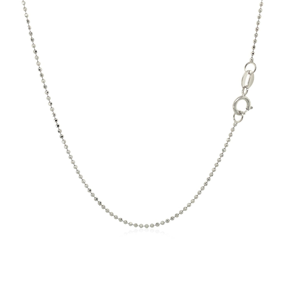14k White Gold Diamond - Cut Bead Chain 1.0mm - LinkagejewelrydesignLinkagejewelrydesign