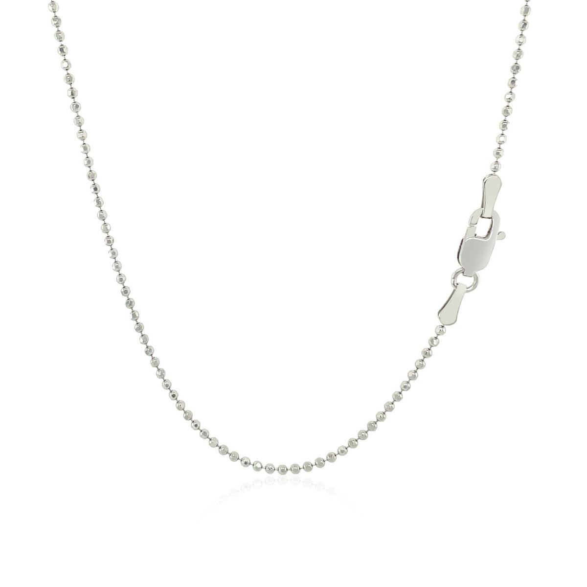 14k White Gold Diamond - Cut Bead Chain 1.2mm - LinkagejewelrydesignLinkagejewelrydesign