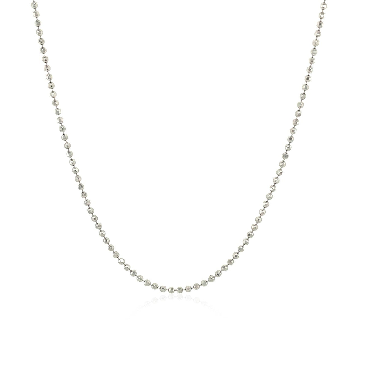 14k White Gold Diamond - Cut Bead Chain 1.2mm - LinkagejewelrydesignLinkagejewelrydesign