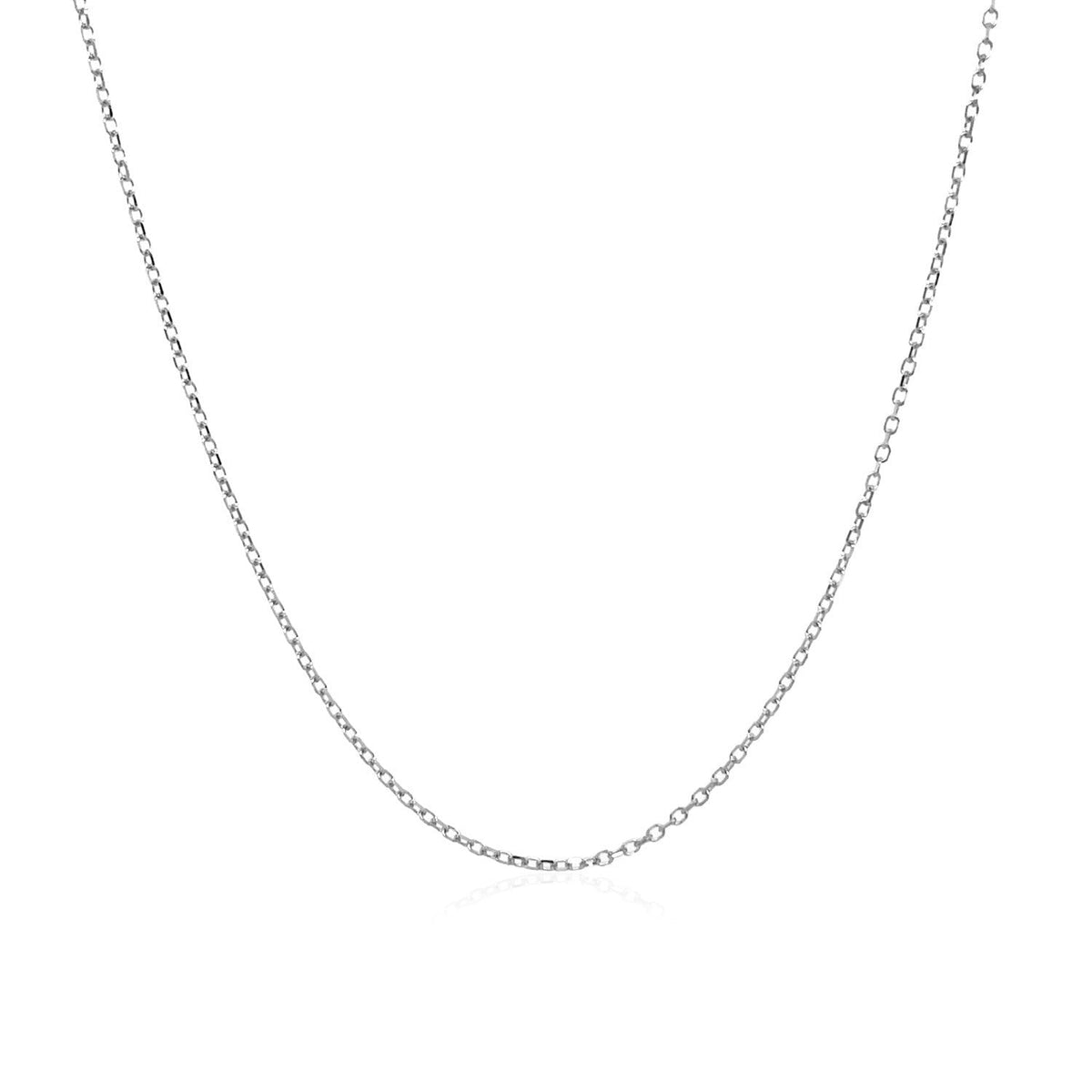 14k White Gold Diamond Cut Cable Link Chain 0.8mm - LinkagejewelrydesignLinkagejewelrydesign
