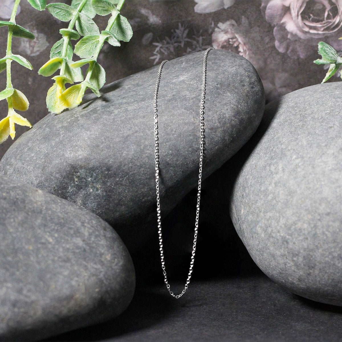 14k White Gold Diamond Cut Cable Link Chain 0.8mm - LinkagejewelrydesignLinkagejewelrydesign