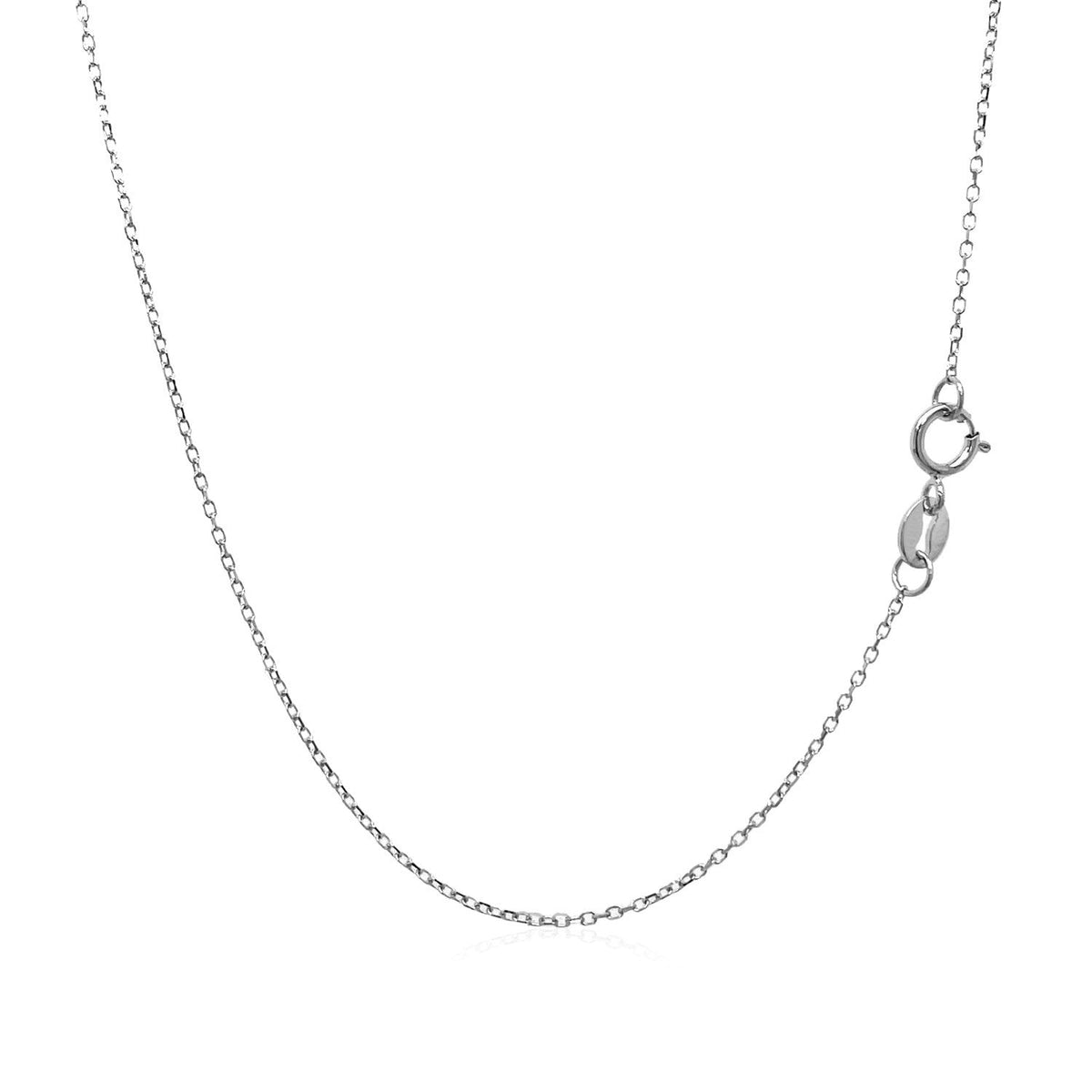 14k White Gold Diamond Cut Cable Link Chain 0.8mm - LinkagejewelrydesignLinkagejewelrydesign