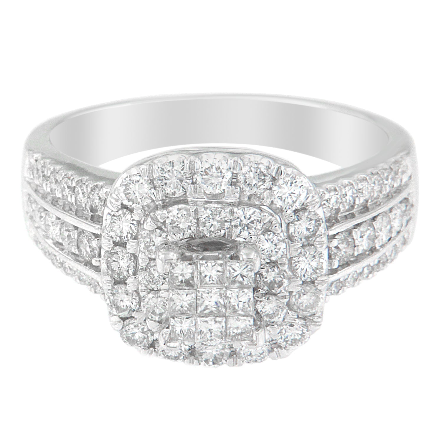 14K White Gold Diamond Vintage Ring (1 cttw, H-I Color, I1-I2 Clarity) - LinkagejewelrydesignLinkagejewelrydesign