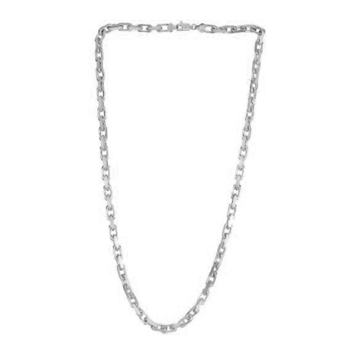 14k White Gold French Cable Link Chain 4.8 mm - LinkagejewelrydesignLinkagejewelrydesign
