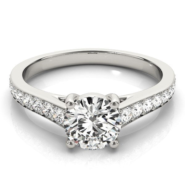 14k White Gold Graduated Single Row Diamond Engagement Ring (1 1/3 cttw) - LinkagejewelrydesignLinkagejewelrydesign