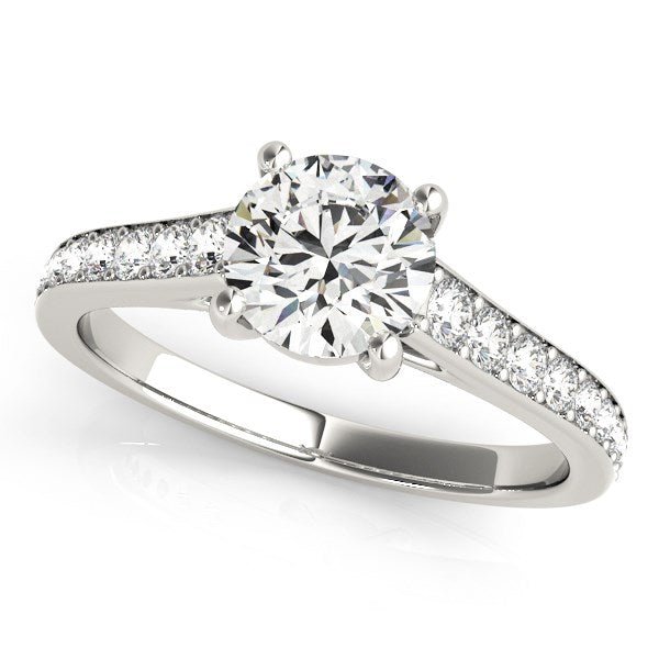 14k White Gold Graduated Single Row Diamond Engagement Ring (1 1/3 cttw) - LinkagejewelrydesignLinkagejewelrydesign