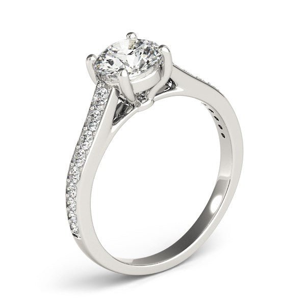 14k White Gold Graduated Single Row Diamond Engagement Ring (1 1/3 cttw) - LinkagejewelrydesignLinkagejewelrydesign