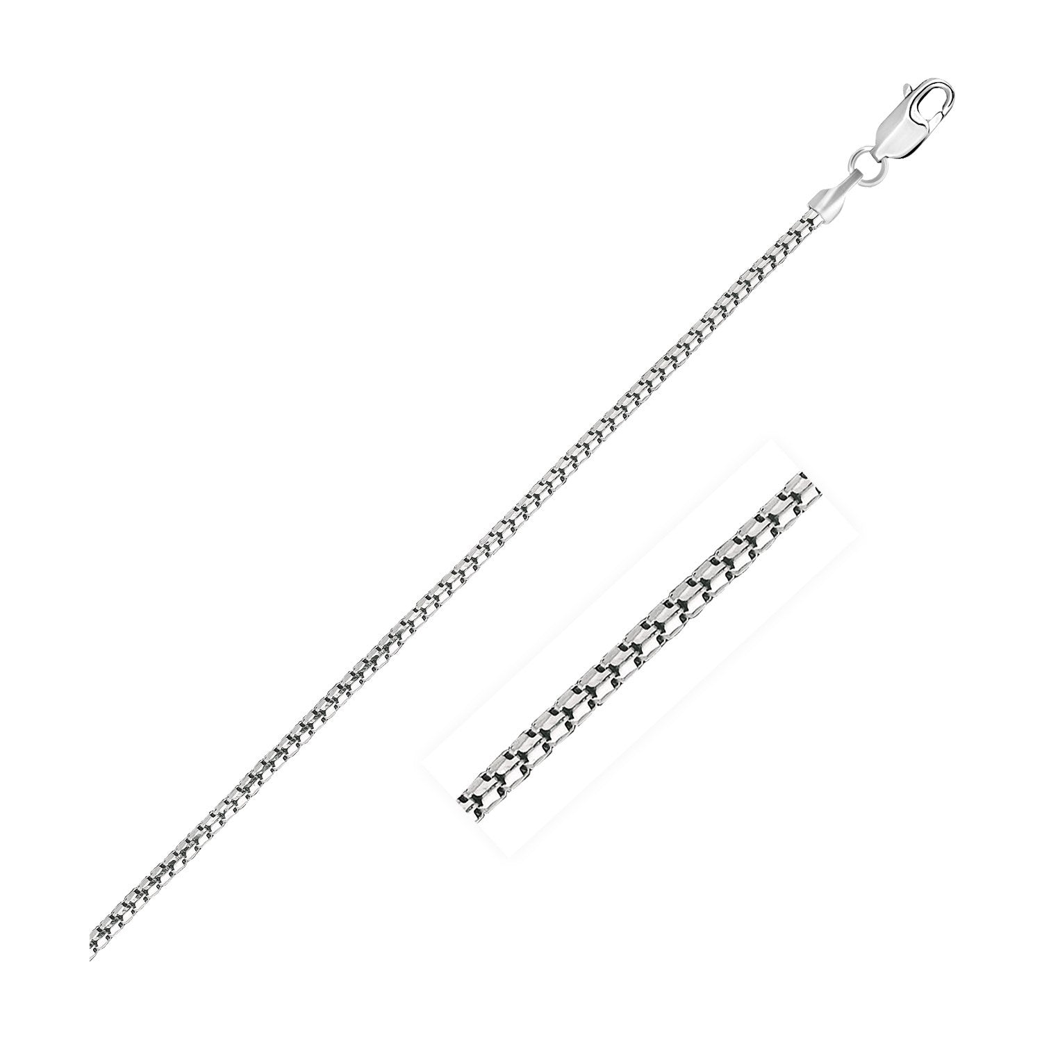 14k White Gold Ice Chain 1.3mm - LinkagejewelrydesignLinkagejewelrydesign