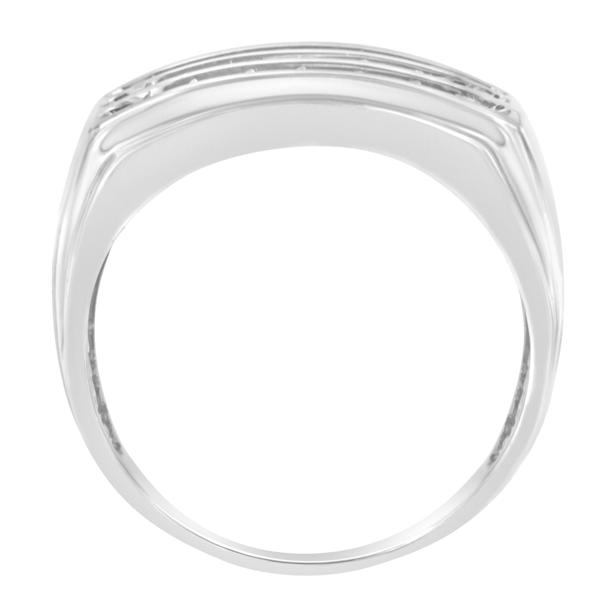 14K White Gold Men&#39;s Diamond Channel Set Band Ring (1 cttw, H-I Color, SI2-I1 Clarity) - LinkagejewelrydesignLinkagejewelrydesign